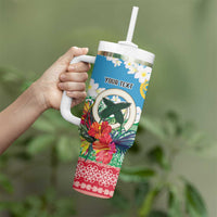 Personalised Sanma Joyeux Noel Tumbler With Handle Proud To Be a Ni-Van Sand Drawing Art - Polynesian Pride