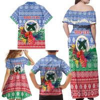 Personalised Shefa Joyeux Noel Family Matching Off Shoulder Maxi Dress and Hawaiian Shirt Proud To Be a Ni-Van Sand Drawing Art LT9 - Polynesian Pride
