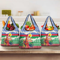 Personalised Shefa Joyeux Noel Grocery Bag Proud To Be a Ni-Van Sand Drawing Art - Polynesian Pride
