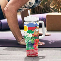 Personalised Shefa Joyeux Noel Tumbler With Handle Proud To Be a Ni-Van Sand Drawing Art LT9 - Polynesian Pride