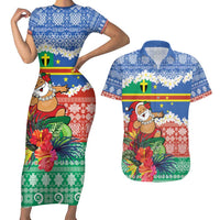 Personalised Tafea Joyeux Noel Couples Matching Short Sleeve Bodycon Dress and Hawaiian Shirt Proud To Be a Ni-Van Sand Drawing Art LT9 Blue - Polynesian Pride