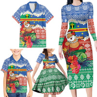 Personalised Tafea Joyeux Noel Family Matching Long Sleeve Bodycon Dress and Hawaiian Shirt Proud To Be a Ni-Van Sand Drawing Art LT9 - Polynesian Pride