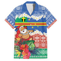 Personalised Tafea Joyeux Noel Family Matching Off Shoulder Short Dress and Hawaiian Shirt Proud To Be a Ni-Van Sand Drawing Art LT9 Dad's Shirt - Short Sleeve Blue - Polynesian Pride