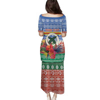 Personalised Tafea Joyeux Noel Family Matching Puletasi and Hawaiian Shirt Proud To Be a Ni-Van Sand Drawing Art LT9 - Polynesian Pride