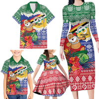 Personalised Torba Joyeux Noel Family Matching Long Sleeve Bodycon Dress and Hawaiian Shirt Proud To Be a Ni-Van Sand Drawing Art LT9 - Polynesian Pride