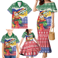 Personalised Torba Joyeux Noel Family Matching Mermaid Dress and Hawaiian Shirt Proud To Be a Ni-Van Sand Drawing Art LT9 - Polynesian Pride