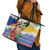 Personalised Torba Joyeux Noel Leather Tote Bag Proud To Be a Ni-Van Sand Drawing Art LT9 - Polynesian Pride