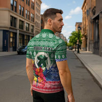 Personalised Torba Joyeux Noel Zipper Polo Shirt Proud To Be a Ni-Van Sand Drawing Art - Polynesian Pride