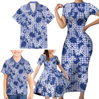 Mokihana Maile Ilima Leis Paniolo Palaka Family Matching Short Sleeve Bodycon Dress and Hawaiian Shirt Hawaiian Polu Spirit LT9 - Polynesian Pride