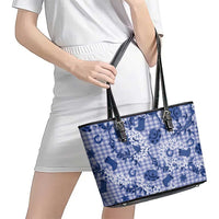 Mokihana Maile Ilima Leis Paniolo Palaka Leather Tote Bag Hawaiian Polu Spirit - Polynesian Pride