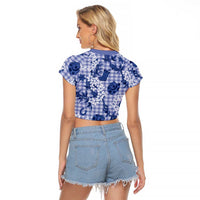 Mokihana Maile Ilima Leis Paniolo Palaka Raglan Cropped T Shirt Hawaiian Polu Spirit - Polynesian Pride