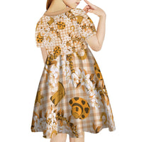 Mokihana Maile Ilima Leis Paniolo Palaka Kid Short Sleeve Dress Hawaiian Kula Spirit - Polynesian Pride