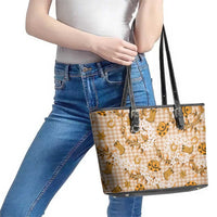 Mokihana Maile Ilima Leis Paniolo Palaka Leather Tote Bag Hawaiian Kula Spirit - Polynesian Pride