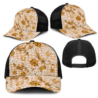 Mokihana Maile Ilima Leis Paniolo Palaka Mesh Trucker Cap Hawaiian Kula Spirit - Polynesian Pride