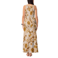 Mokihana Maile Ilima Leis Paniolo Palaka Tank Maxi Dress Hawaiian Kula Spirit - Polynesian Pride