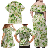 Mokihana Maile Ilima Leis Paniolo Palaka Family Matching Off Shoulder Maxi Dress and Hawaiian Shirt Hawaiian Omaomo Ala Spirit LT9 - Polynesian Pride