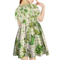 Mokihana Maile Ilima Leis Paniolo Palaka Kid Short Sleeve Dress Hawaiian Omaomo Ala Spirit - Polynesian Pride
