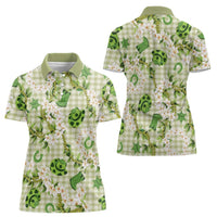 Mokihana Maile Ilima Leis Paniolo Palaka Women Polo Shirt Hawaiian Omaomo Ala Spirit LT9 - Polynesian Pride