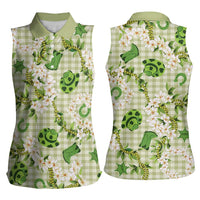 Mokihana Maile Ilima Leis Paniolo Palaka Women Sleeveless Polo Shirt Hawaiian Omaomo Ala Spirit LT9 - Polynesian Pride