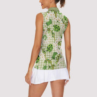 Mokihana Maile Ilima Leis Paniolo Palaka Women Sleeveless Polo Shirt Hawaiian Omaomo Ala Spirit LT9 - Polynesian Pride