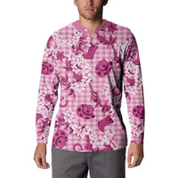 Mokihana Maile Ilima Leis Paniolo Palaka Button Sweatshirt Hawaiian Omaomo Ulaula Spirit - Polynesian Pride