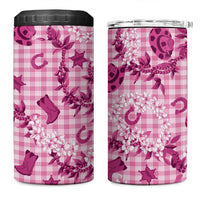 Mokihana Maile Ilima Leis Paniolo Palaka 4 in 1 Can Cooler Tumbler Hawaiian Omaomo Ulaula Spirit LT9 One Size: 16 oz Pink - Polynesian Pride