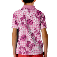 Mokihana Maile Ilima Leis Paniolo Palaka Kid Polo Shirt Hawaiian Omaomo Ulaula Spirit - Polynesian Pride