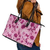 Mokihana Maile Ilima Leis Paniolo Palaka Leather Tote Bag Hawaiian Omaomo Ulaula Spirit - Polynesian Pride