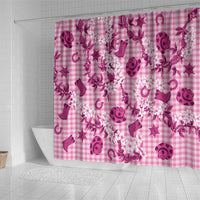 Mokihana Maile Ilima Leis Paniolo Palaka Shower Curtain Hawaiian Omaomo Ulaula Spirit - Polynesian Pride