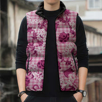 Mokihana Maile Ilima Leis Paniolo Palaka Sleeveless Puffer Jacket Hawaiian Omaomo Ulaula Spirit - Polynesian Pride