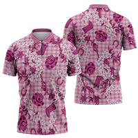 Mokihana Maile Ilima Leis Paniolo Palaka Zipper Polo Shirt Hawaiian Omaomo Ulaula Spirit LT9 - Polynesian Pride