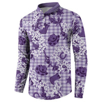 Mokihana Maile Ilima Leis Paniolo Palaka Button Sweatshirt Hawaiian Poni Spirit LT9 - Polynesian Pride