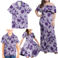 Mokihana Maile Ilima Leis Paniolo Palaka Family Matching Off Shoulder Maxi Dress and Hawaiian Shirt Hawaiian Poni Spirit LT9 - Polynesian Pride