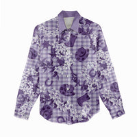 Mokihana Maile Ilima Leis Paniolo Palaka Women Casual Shirt Hawaiian Poni Spirit LT9 - Polynesian Pride