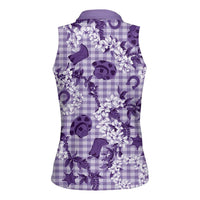 Mokihana Maile Ilima Leis Paniolo Palaka Women Sleeveless Polo Shirt Hawaiian Poni Spirit LT9 - Polynesian Pride