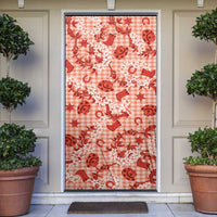 Mokihana Maile Ilima Leis Paniolo Palaka Door Cover Hawaiian Ulaula Spirit - Polynesian Pride