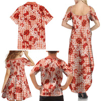 Mokihana Maile Ilima Leis Paniolo Palaka Family Matching Summer Maxi Dress and Hawaiian Shirt Hawaiian Ulaula Spirit LT9 - Polynesian Pride