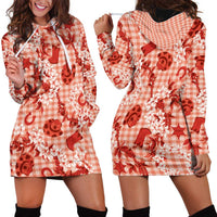 Mokihana Maile Ilima Leis Paniolo Palaka Hoodie Dress Hawaiian Ulaula Spirit LT9 - Polynesian Pride