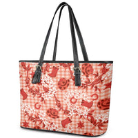 Mokihana Maile Ilima Leis Paniolo Palaka Leather Tote Bag Hawaiian Ulaula Spirit - Polynesian Pride