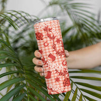 Mokihana Maile Ilima Leis Paniolo Palaka Skinny Tumbler Hawaiian Ulaula Spirit LT9 - Polynesian Pride