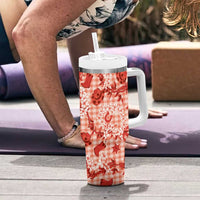 Mokihana Maile Ilima Leis Paniolo Palaka Tumbler With Handle Hawaiian Ulaula Spirit - Polynesian Pride
