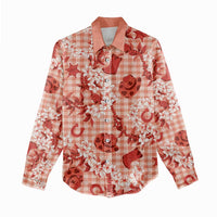 Mokihana Maile Ilima Leis Paniolo Palaka Women Casual Shirt Hawaiian Ulaula Spirit LT9 - Polynesian Pride