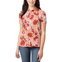 Mokihana Maile Ilima Leis Paniolo Palaka Women Polo Shirt Hawaiian Ulaula Spirit LT9 - Polynesian Pride