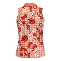 Mokihana Maile Ilima Leis Paniolo Palaka Women Sleeveless Polo Shirt Hawaiian Ulaula Spirit LT9 - Polynesian Pride