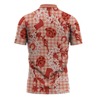 Mokihana Maile Ilima Leis Paniolo Palaka Zipper Polo Shirt Hawaiian Ulaula Spirit LT9 - Polynesian Pride