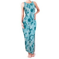 Mokihana Maile Ilima Leis Paniolo Palaka Family Matching Tank Maxi Dress and Hawaiian Shirt Hawaiian Polu Opa Spirit LT9 Turquoise - Polynesian Pride