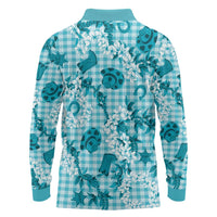 Mokihana Maile Ilima Leis Paniolo Palaka Long Sleeve Polo Shirt Hawaiian Polu Opa Spirit LT9 - Polynesian Pride