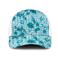 Mokihana Maile Ilima Leis Paniolo Palaka Mesh Trucker Cap Hawaiian Polu Opa Spirit - Polynesian Pride