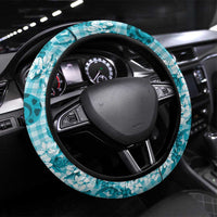 Mokihana Maile Ilima Leis Paniolo Palaka Steering Wheel Cover Hawaiian Polu Opa Spirit LT9 Universal Fit Turquoise - Polynesian Pride