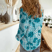 Mokihana Maile Ilima Leis Paniolo Palaka Women Casual Shirt Hawaiian Polu Opa Spirit LT9 - Polynesian Pride